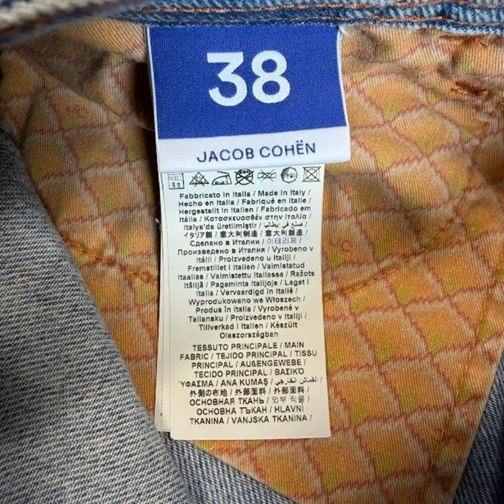 Jacob Cohen Luxury Denim Mini Skirt Made in Italy Light Wash Size 38 $385 MSRP - Picture 5 of 11